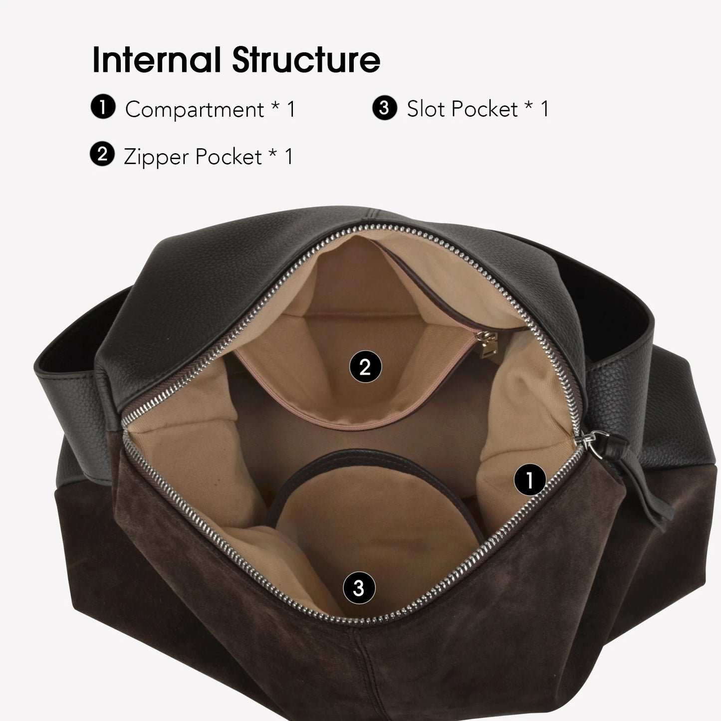 Große Wildleder Hobo-Tasche | Damen Schultertasche