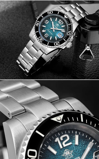 Herren-Taucheruhr 41 mm mit BGW9-Leuchtmasse und 20 Bar