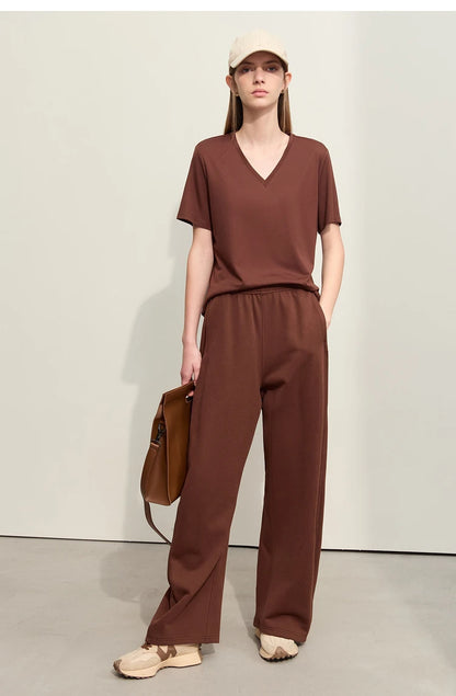 Damen Kurzarm-T-Shirts mit V-Ausschnitt und Sonnenschutz für kühles Gefühl