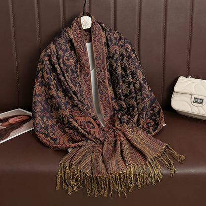 Damen Winterschal Kaschmir Pashmina Luxus Druck warm Stolen Foulard Baumwolle