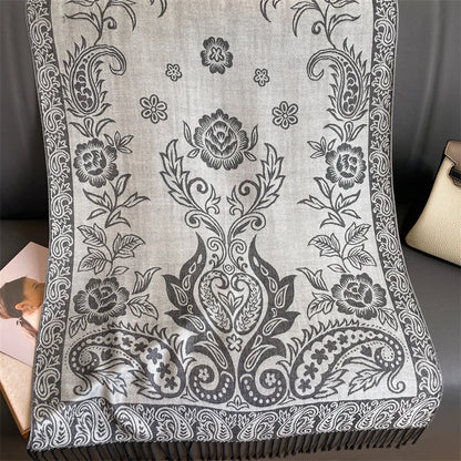 Damen Winterschal Kaschmir Pashmina Luxus Druck warm Stolen Foulard B