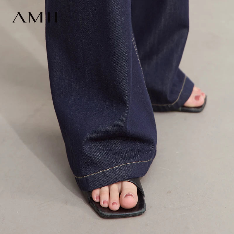 Damen Jeans aus Lyocell-Baumwolle mit weiten Beinen im Retro-Look