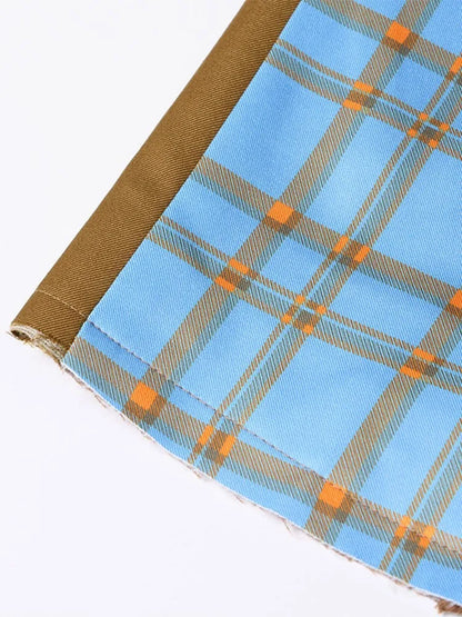 Patchwork-Blazer für Damen mit Knopfleiste, Notch-Kragen und langen Ärmeln – Designer-Mantel mit Hohldesign und Taschen.