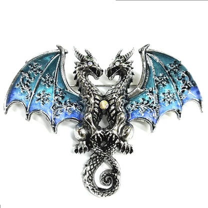Brosche Drache Doppelkopf Tier Hochzeit Party Fliegend Damen Herren