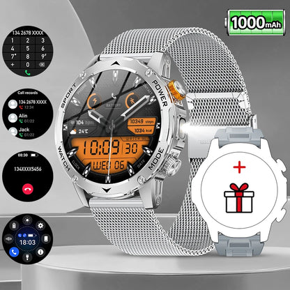 Herren Smartwatch mit Bluetooth Anruf und wasserdichtem Design für Outdoor Fitness