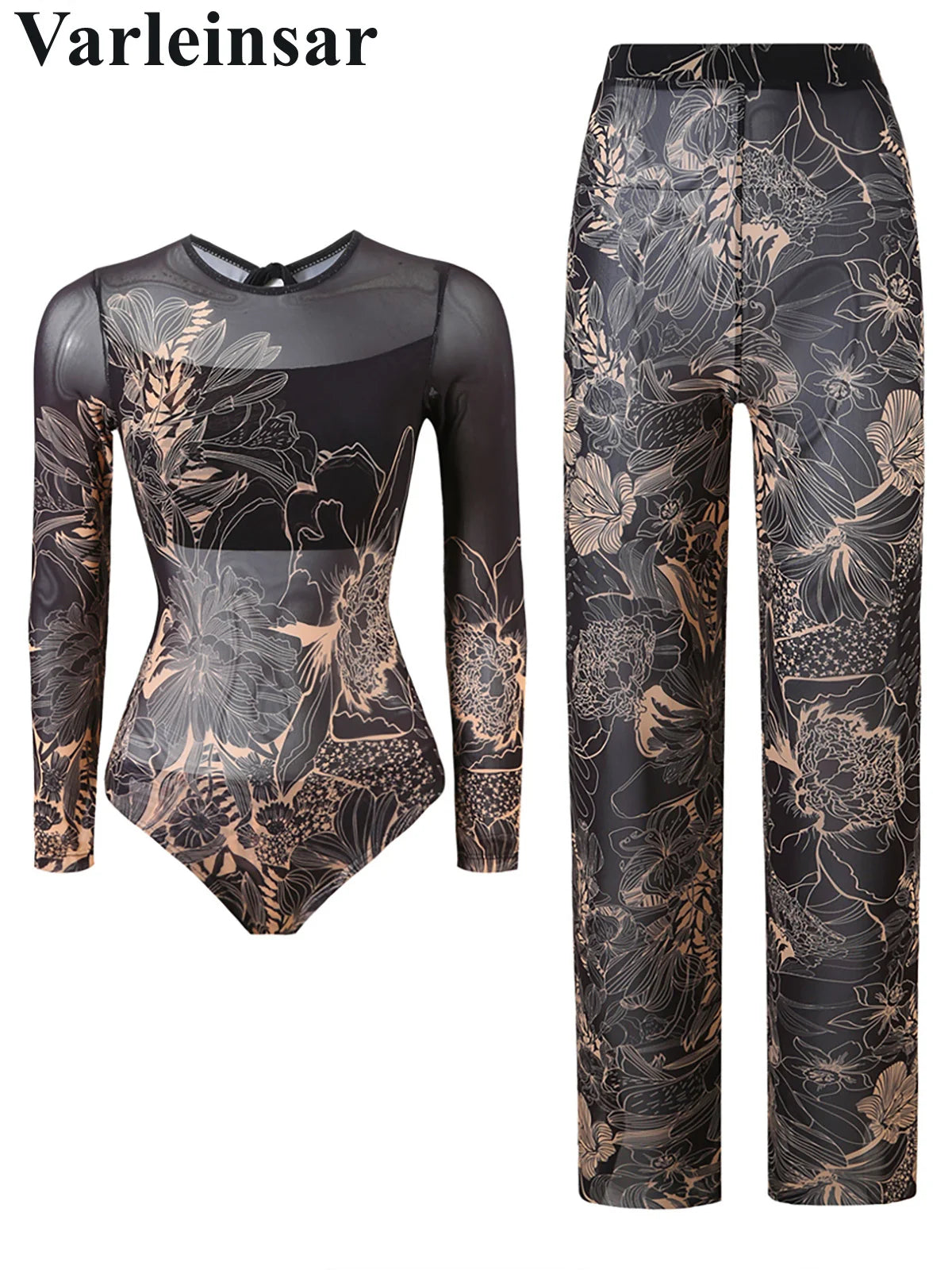 Damen-Hose mit Blumenmuster