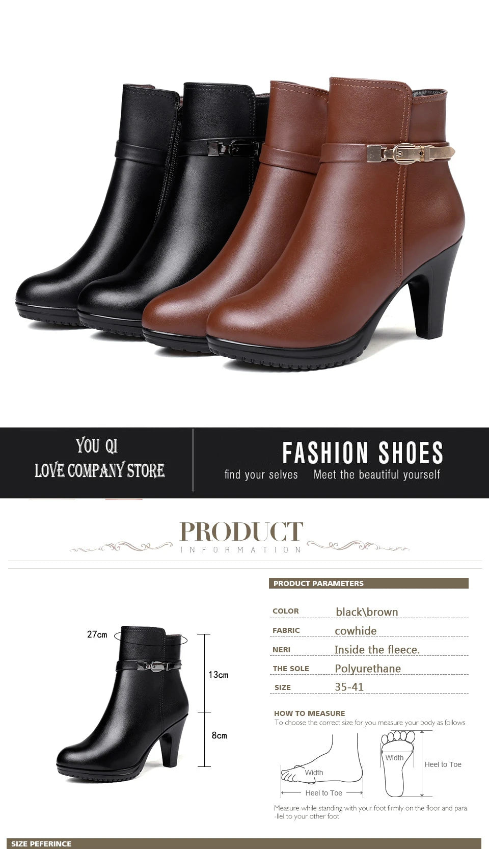 Damen-Ankle-Boots im Doppelpack, schwarz und braun, mit Riemenschnalle und kurzem Absatz