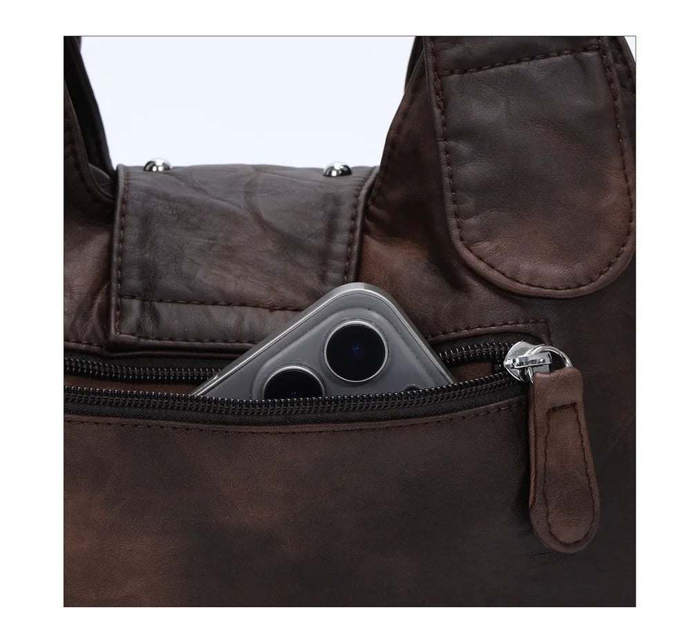 Damen-Schultertasche Rosa Patchwork Leopardenmuster Mit Top-Griff für Alltag und Freizeit