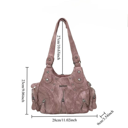Damen-Schultertasche Kompakte Größe mit Reißverschluss Alltagsbegleiterin Leicht Praktisch