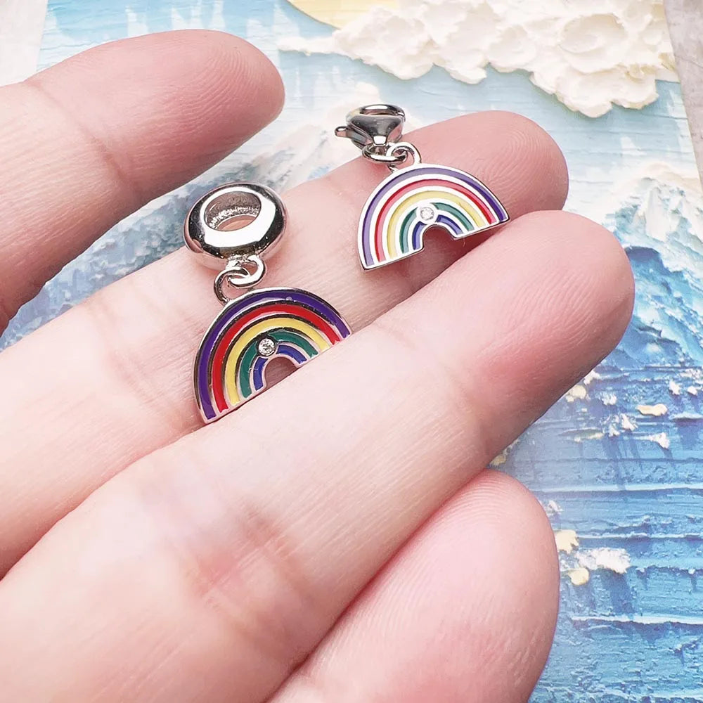 Damen-Charm-Anhänger Regenbogen Stolz II aus Sterlingsilber