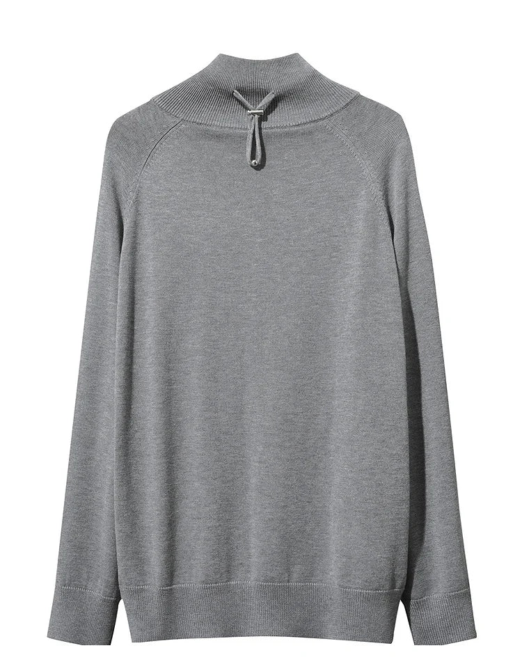 Damen-Rollkragenpullover locker Raglan Wolle-Mix Herbst-Winter