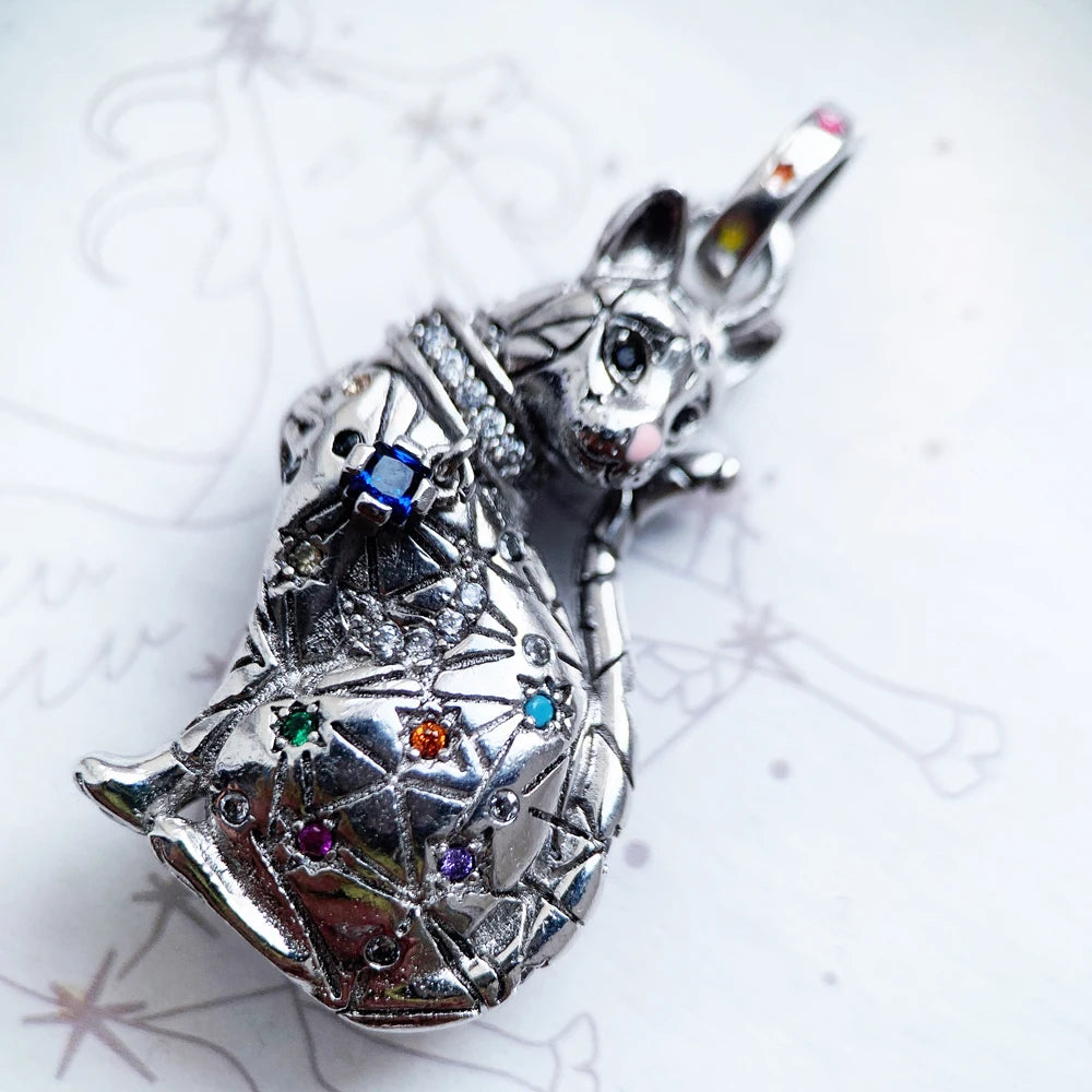 Damen-Charm-Anhänger Amulett magisch Natur Glück aus Sterlingsilber