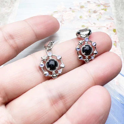 Damen-Charm-Anhänger Mondphasen handgefertigt II aus Sterlingsilber