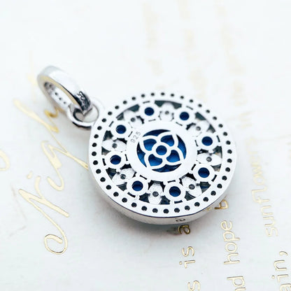 Damen-Charm-Anhänger Ornament blau trendig aus Sterlingsilber