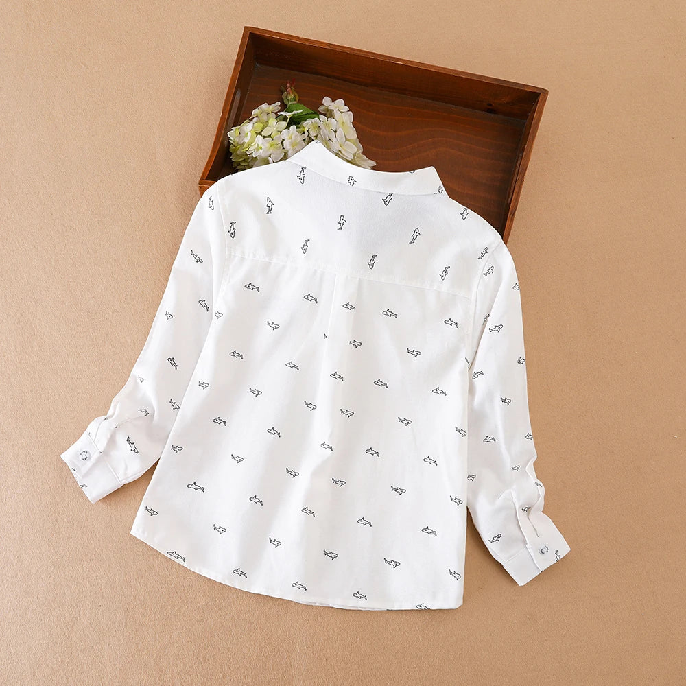Langarmshirt für Jungen, lässige, stilvolle Musterkleidung für Kinder im Alter von 5 bis 12 Jahren, Kleidung für den Schulanfang für Jungen