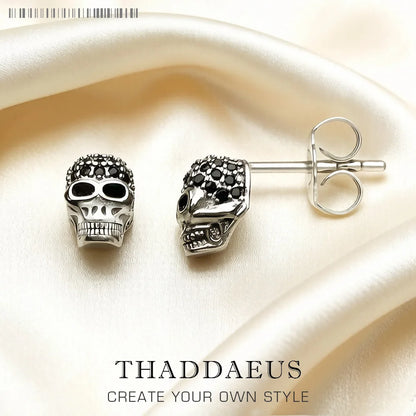 Damen-Ohrstecker Totenkopf Punk Europa aus Sterlingsilber