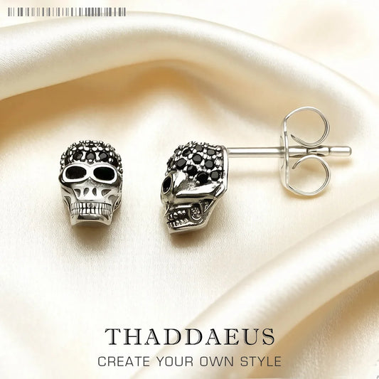 Damen-Ohrstecker Totenkopf Punk Europa aus Sterlingsilber