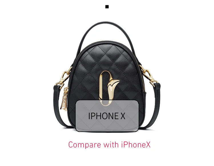 Damen Umhängetasche aus Leder kleine Mini Crossbody-Tasche