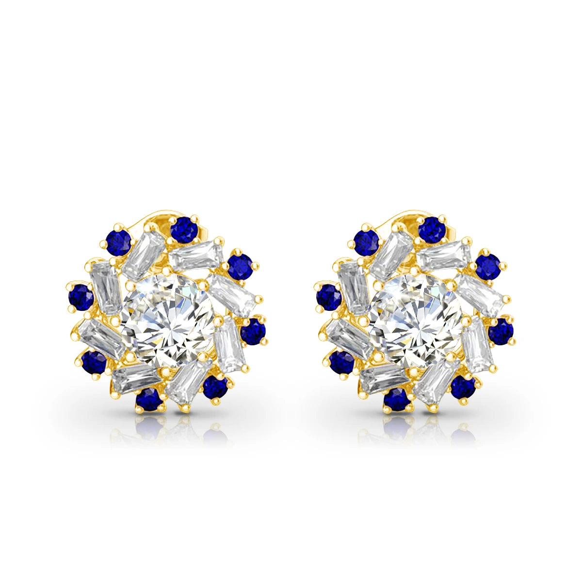Damen-Ohrstecker aus Gelbgold mit Zertifikat und 2-Karat-Moissanite Schmuckstück für Anlässe