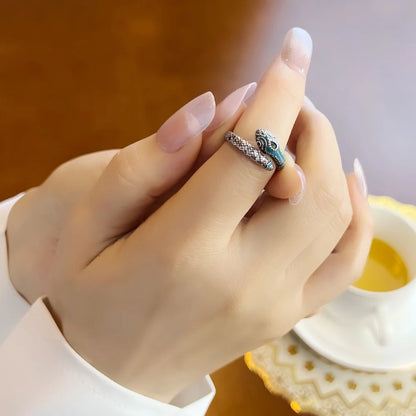 Damen-Ring Schlange mystisch Bohemia mehrfarbig aus Sterlingsilber
