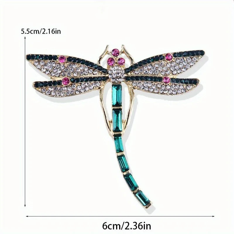 Brosche Libelle Vintage Insekt Kristall Groß Hochzeit Schmuck Damen