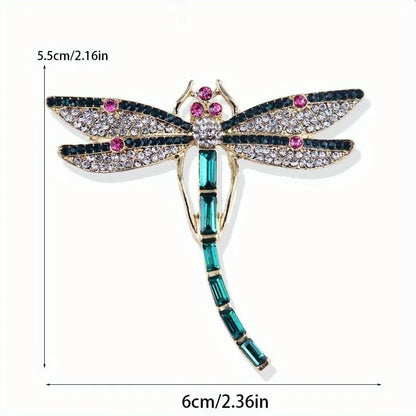 Brosche Libelle Vintage Insekt Kristall Groß Hochzeit Schmuck Damen