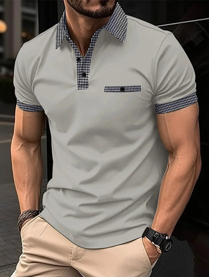 Lässiges Herren-Langarmshirt mit Reverskragen und Schichtoptik – modisch und vielseitig einsetzbar