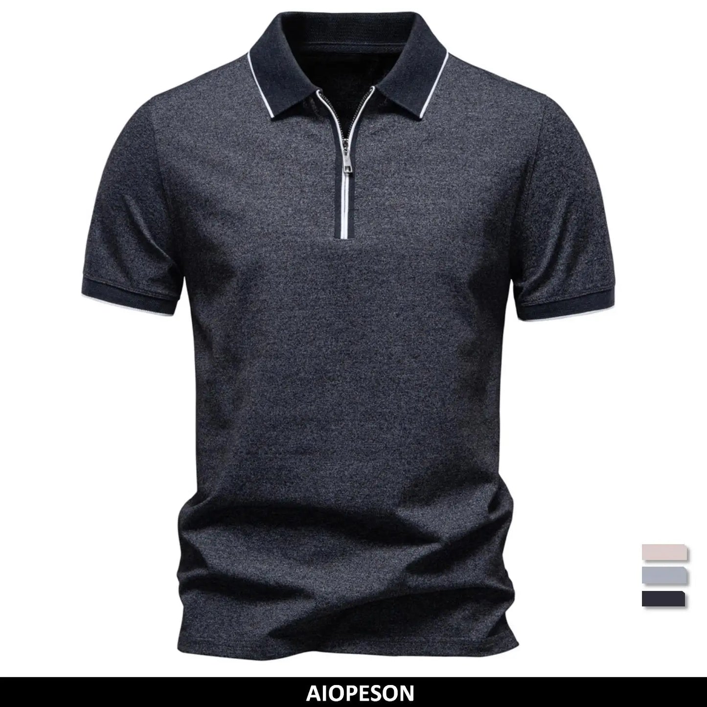 Premium Herren Poloshirt Mit Reißverschluss Für Atmungsaktiven Komfort