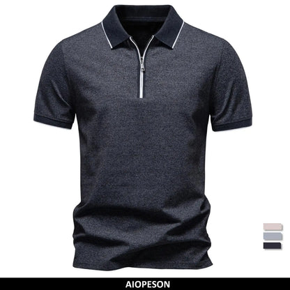 Premium Herren Poloshirt Mit Reißverschluss Für Atmungsaktiven Komfort