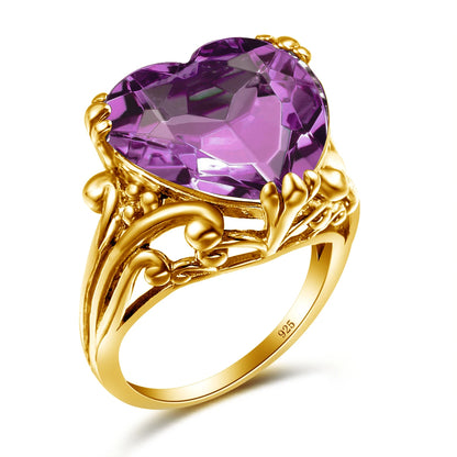 Damen-Ring aus 925-Silber mit Herzform und Mystic-Topas Regenbogenfarben für Alltag und festliche Anlässe