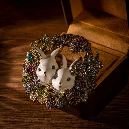 Brosche Hase Kristall Strass Luxus Kleidung Mantel Glänzend Damen