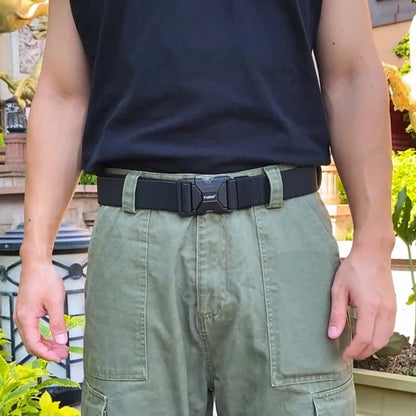 Herren-Taktik-Gürtel aus Elastikmaterial mit Matte-Metall-Schnalle und Schnellverschluss, Alltags- und Outdoor-Gürtel