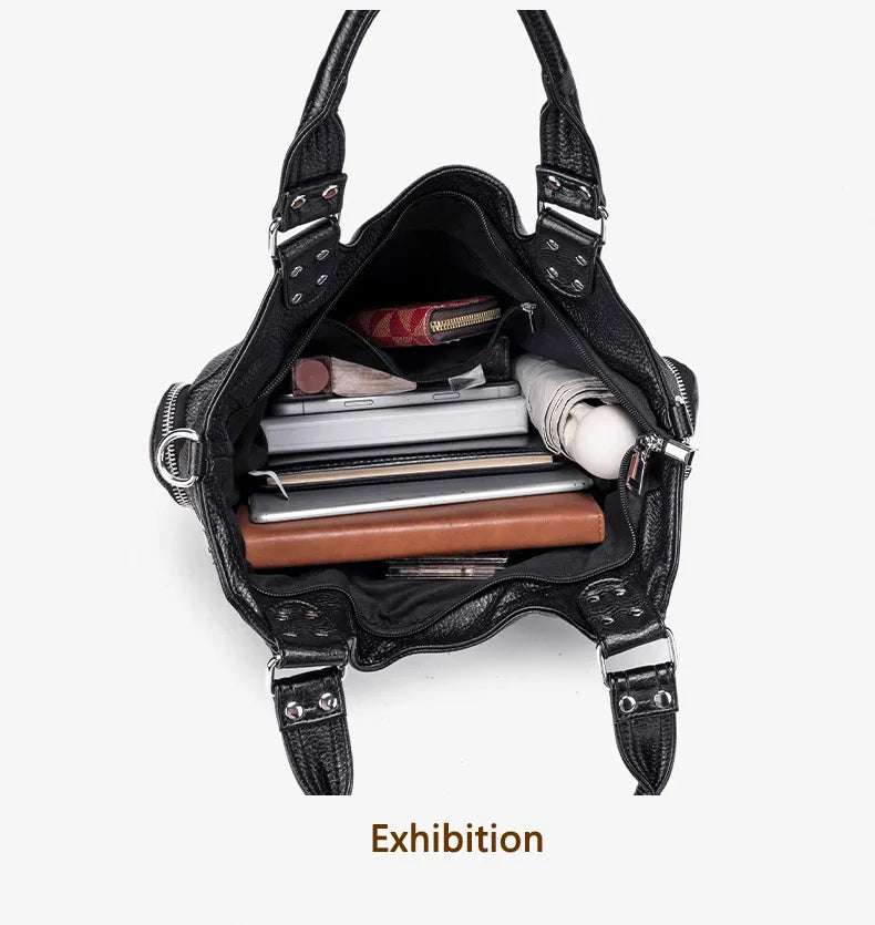 Damen-Hobo-Tasche aus Kunstleder in Silber mit Verstellbarem Tragegurt und Mehrfachfächern