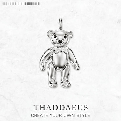 Damen-Charm-Anhänger Teddybär Winter süß aus Sterlingsilber