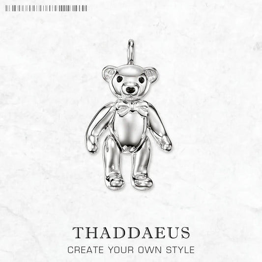 Damen-Charm-Anhänger Teddybär Winter süß aus Sterlingsilber