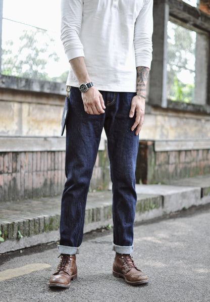 Herren Jeans aus Selvedge-Denim im Slim Fit mit Reißverschluss