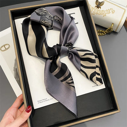 Damen Seidenschal quadratisch 70cm Halstuch Bandana Hijab Pashmina