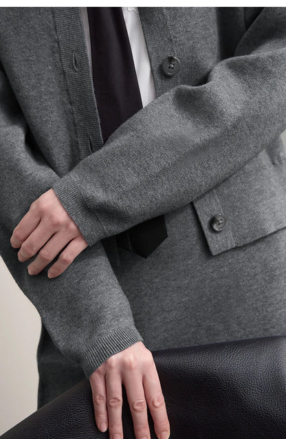 Damen-Strickjacke V-Ausschnitt Raglan einreihig locker vielseitig Herbst