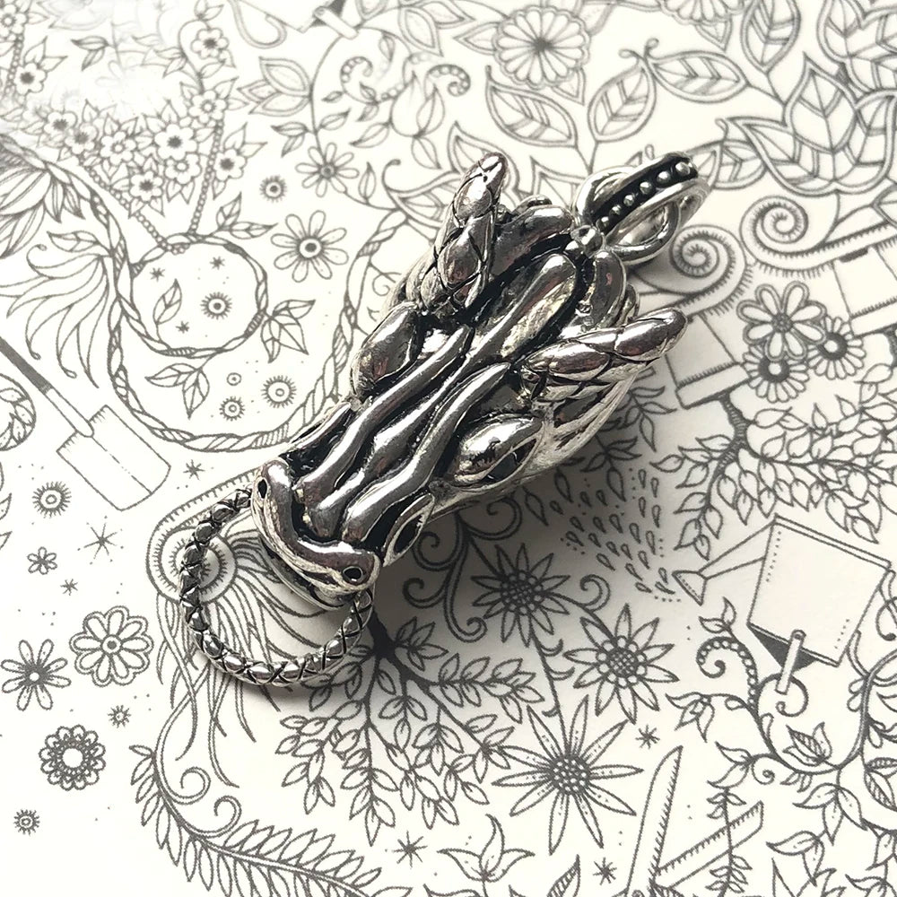 Damen-Charm-Anhänger Drachen Träger Vintage aus Sterlingsilber