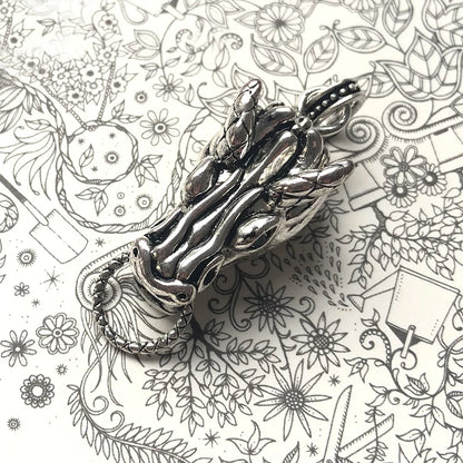 Damen-Charm-Anhänger Drachen Träger Vintage aus Sterlingsilber
