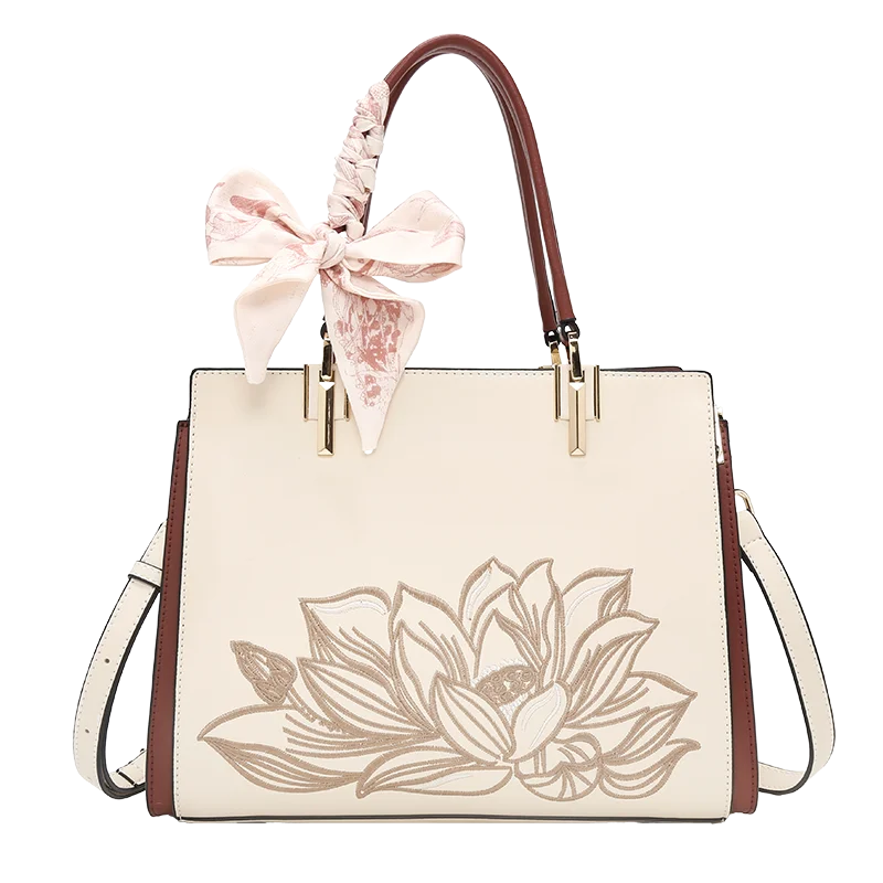 Damen Tasche Aus Splitleder Mit Reißverschluss Im Chinesischen Stil