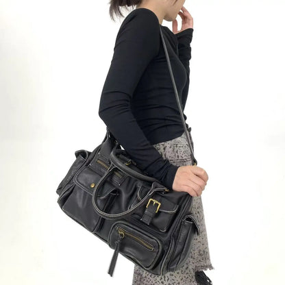 Damen-Handtasche Top-Handle aus PU-Leder mit Tassel-Design und Mehrfachfächern für Abendtaschen geeignet