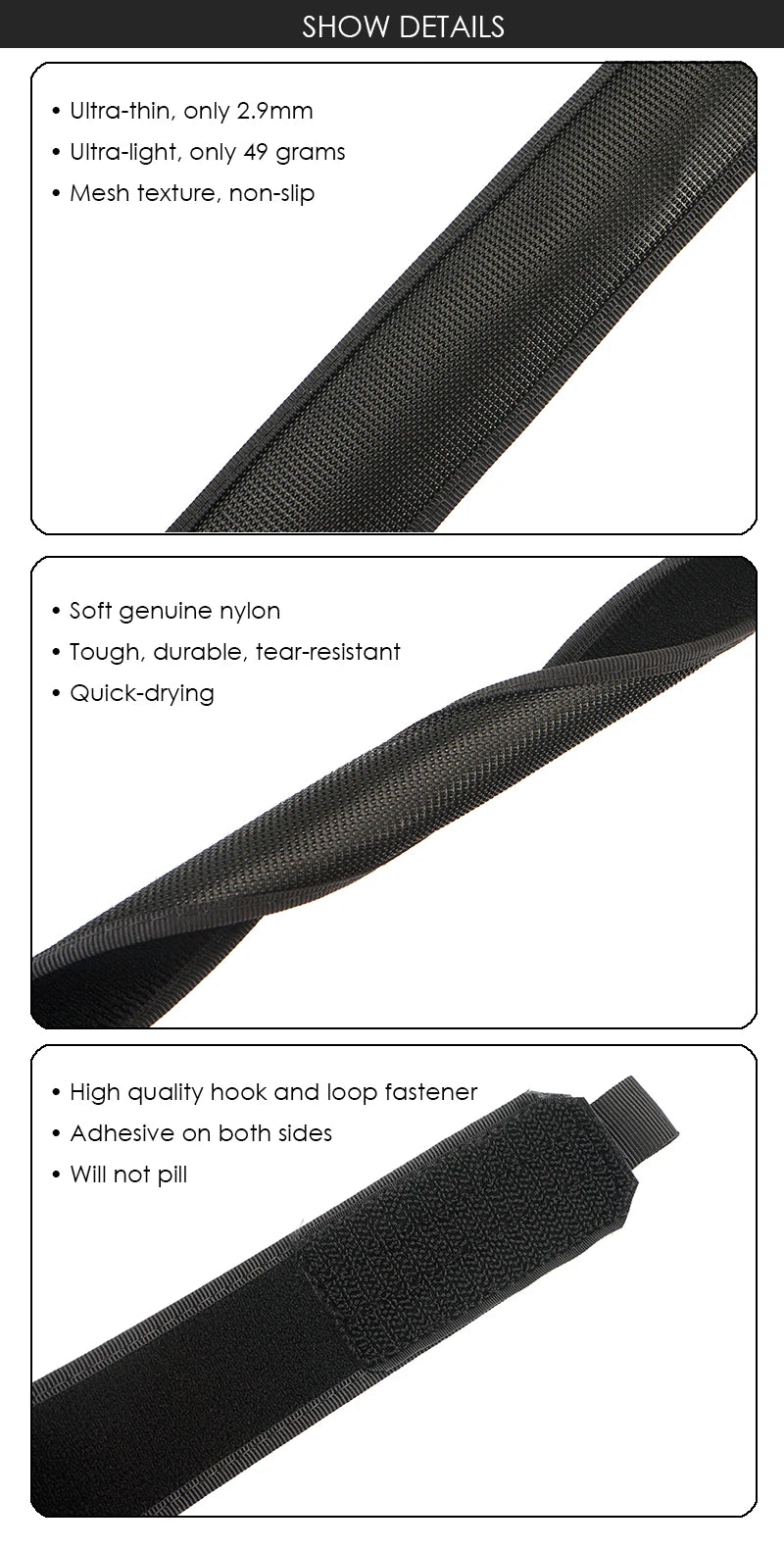 VATLY Ultra-dünner Tactical Innengürtel Nylon Metallfrei Reise Unisex