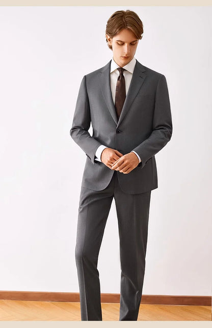 Eleganter Herrenanzug aus 70% Wolle in Tiefblau – Slim Fit, Doppelreihig, mit Weste und Hose – Perfekt für Hochzeiten und formelle Anlässe