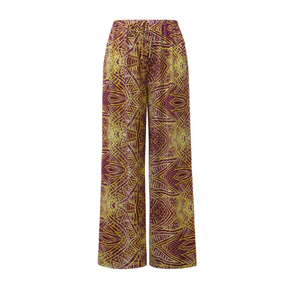 Damen Badeanzug Blumen Print Langarm mit Hose Einteiler Schwimmanzug