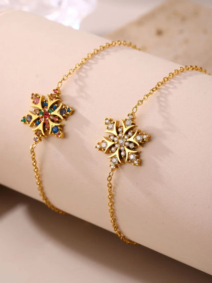 Damen-Armband Schneeflocke mit Zirkonia