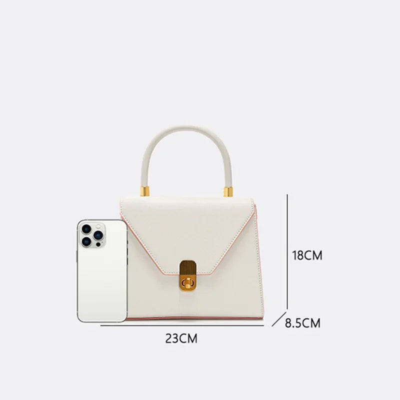 Spaltleder Damen-Handtasche | Unifarbenes Alltagsmodell