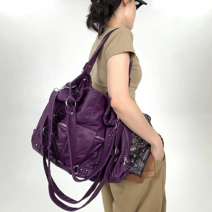 Damen-Vintage-Schultertasche Große Schwarze Mit Top-Griff Und Mehreren Fächern Für Viel Stauraum