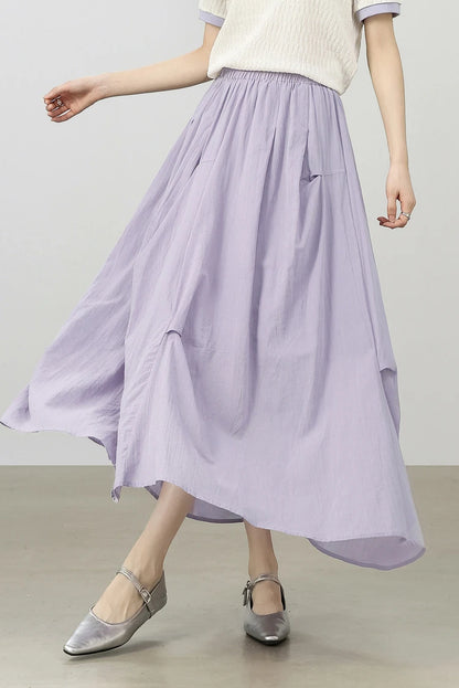 Damen Midirock aus 100 Prozent Baumwolle im eleganten A-Linien-Stil