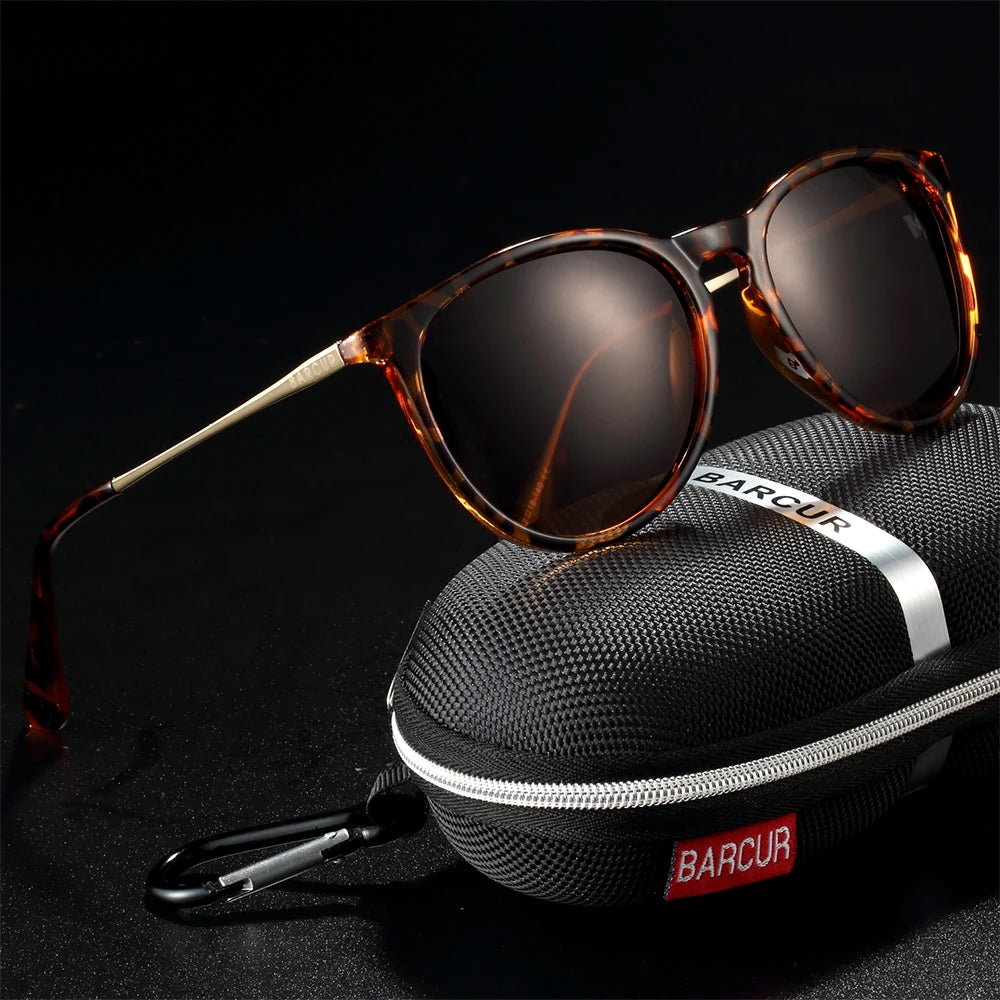 Damen-Sonnenbrille Katzenauge Kunststoff Titan Spiegel UV400 polarisiert